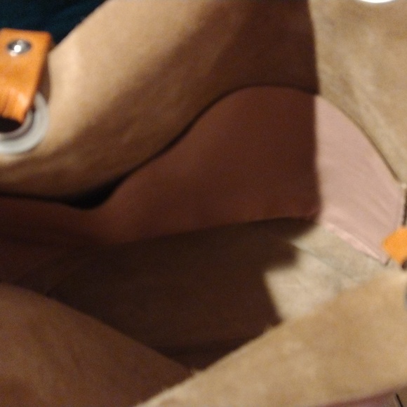 Leather Salmon Pink Purse - Tote handbag with metal hardware - Picture 7 of 14